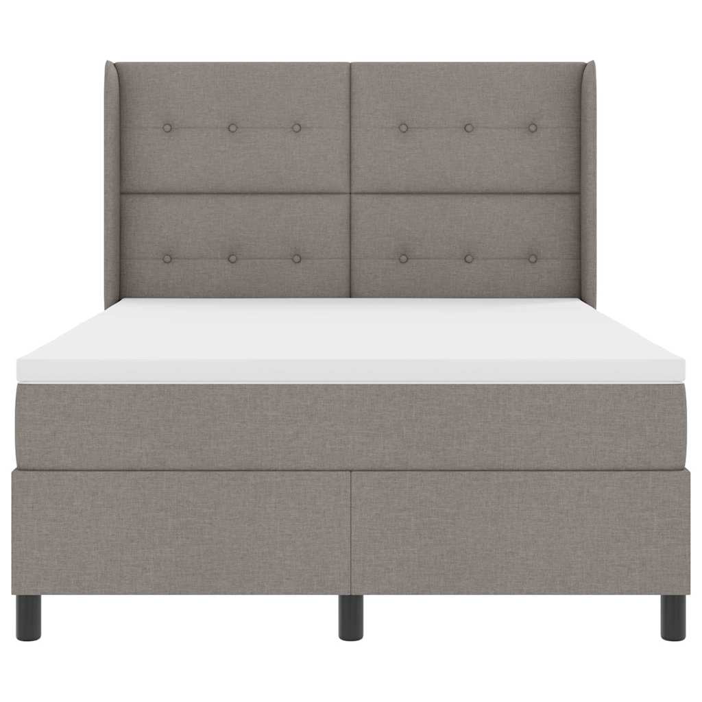 Box spring seng med madras Gråbrun 190 x 140 cm Stof