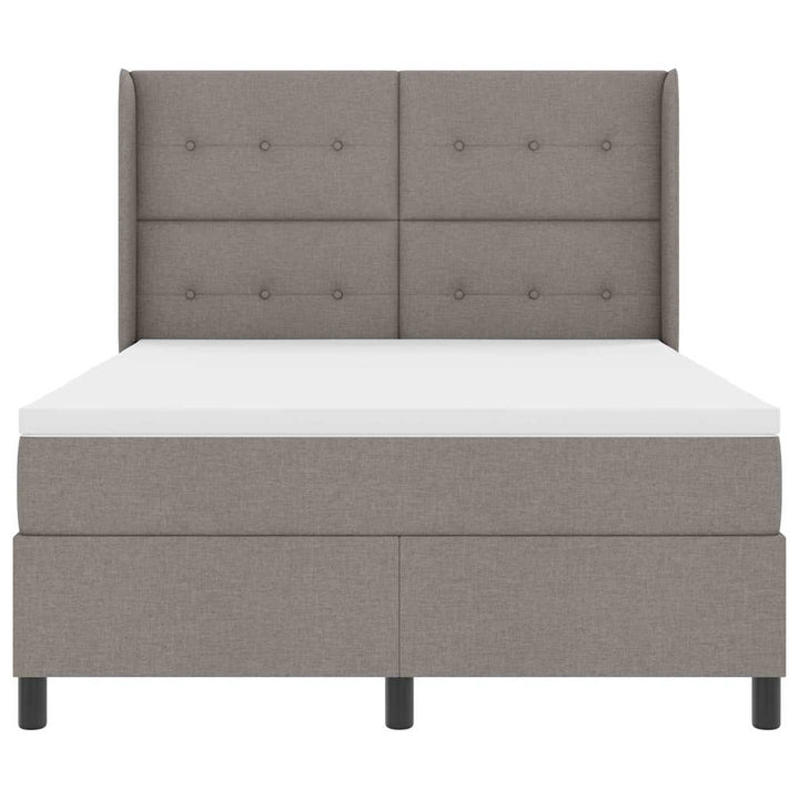 Box spring seng med madras Gråbrun 190 x 140 cm Stof