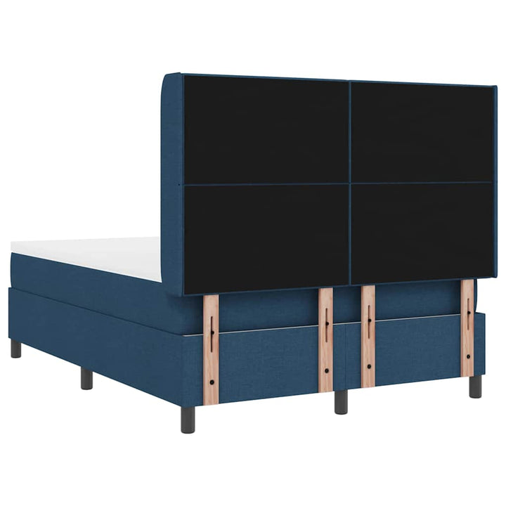 Box spring seng med madras med hovedgærde Blå 190 x 140 cm Stof