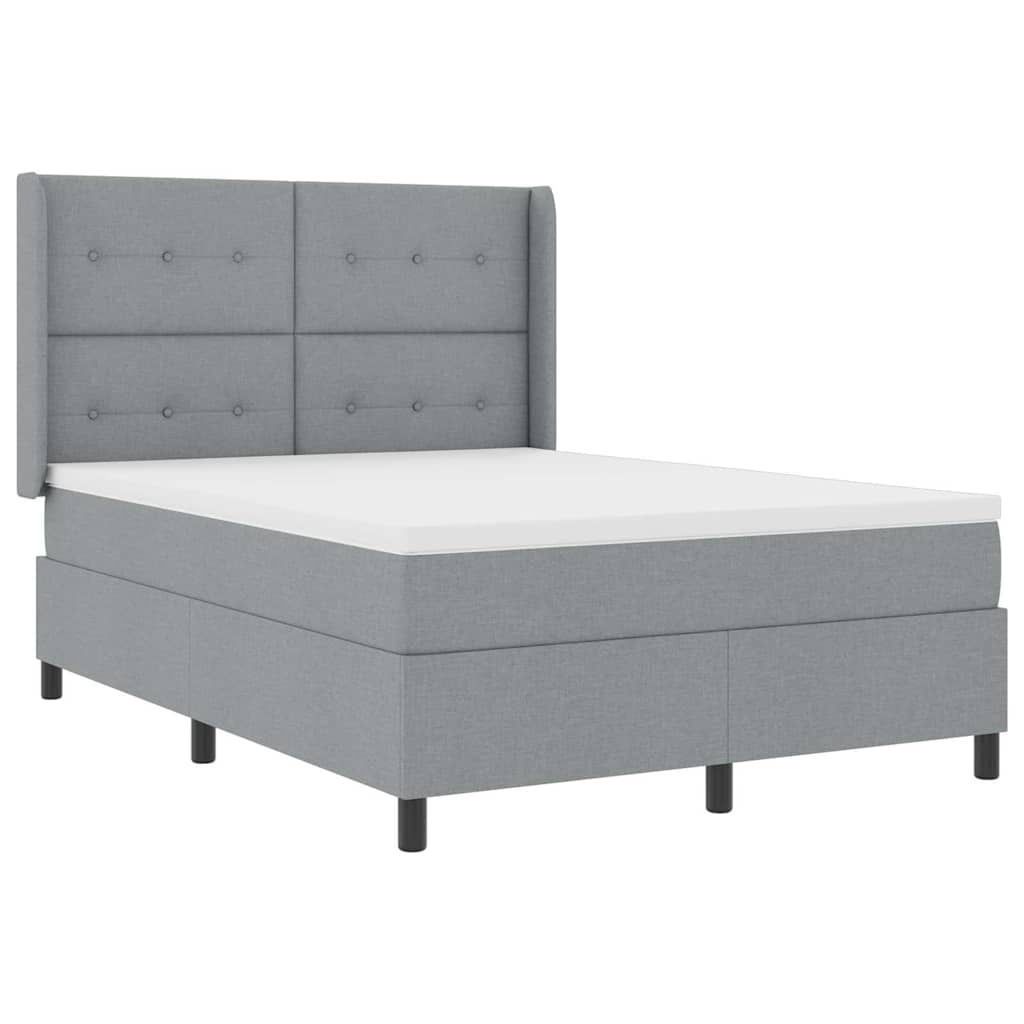 Box spring seng med madras Lysegrå 200 x 140 cm Stof