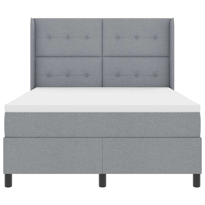 Box spring seng med madras Lysegrå 200 x 140 cm Stof