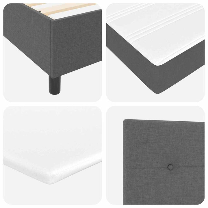 Box spring seng med pude Mørkegrå 200 x 140 cm Stof