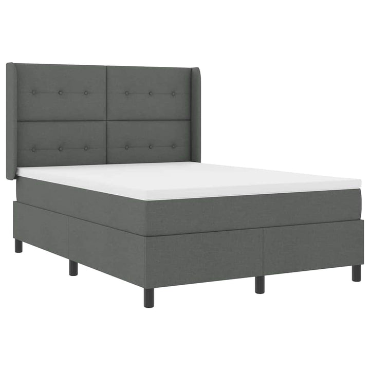Box spring seng med pude Mørkegrå 200 x 140 cm Stof