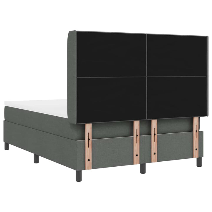 Box spring seng med pude Mørkegrå 200 x 140 cm Stof