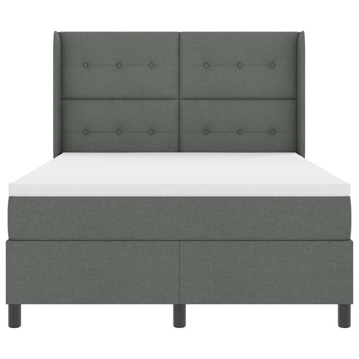 Box spring seng med pude Mørkegrå 200 x 140 cm Stof