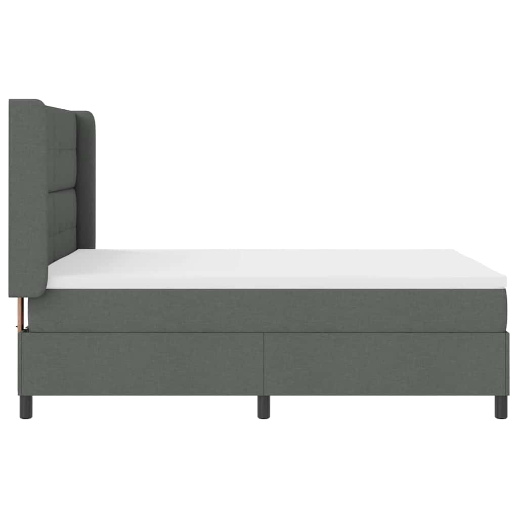 Box spring seng med pude Mørkegrå 200 x 140 cm Stof