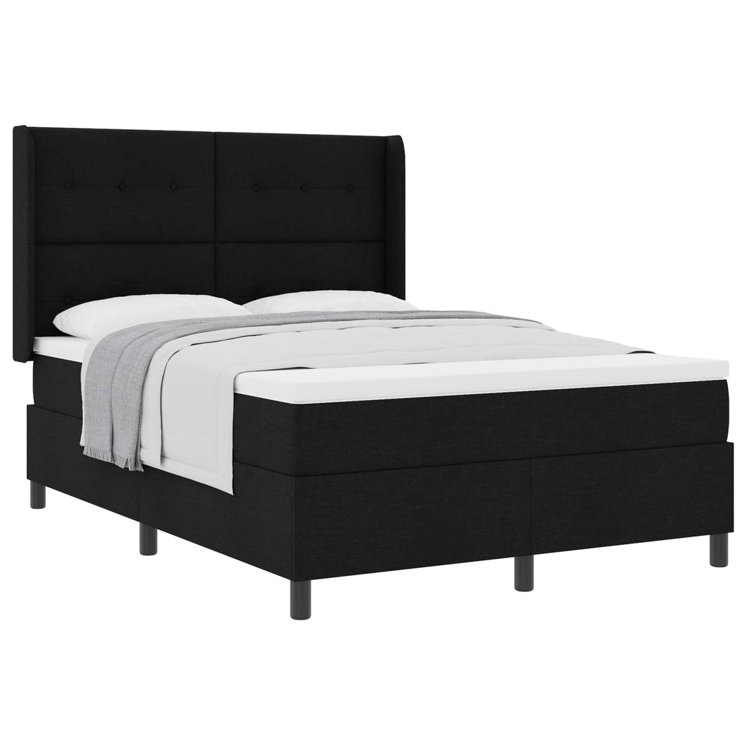 Box spring seng med madras Sort 200 x 140 cm Stof