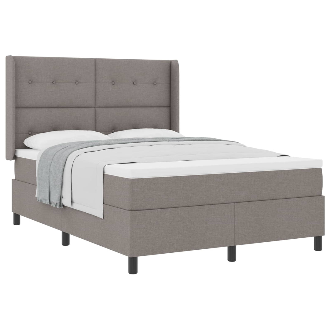 Box spring seng med madras Gråbrun 200 x 140 cm Stof