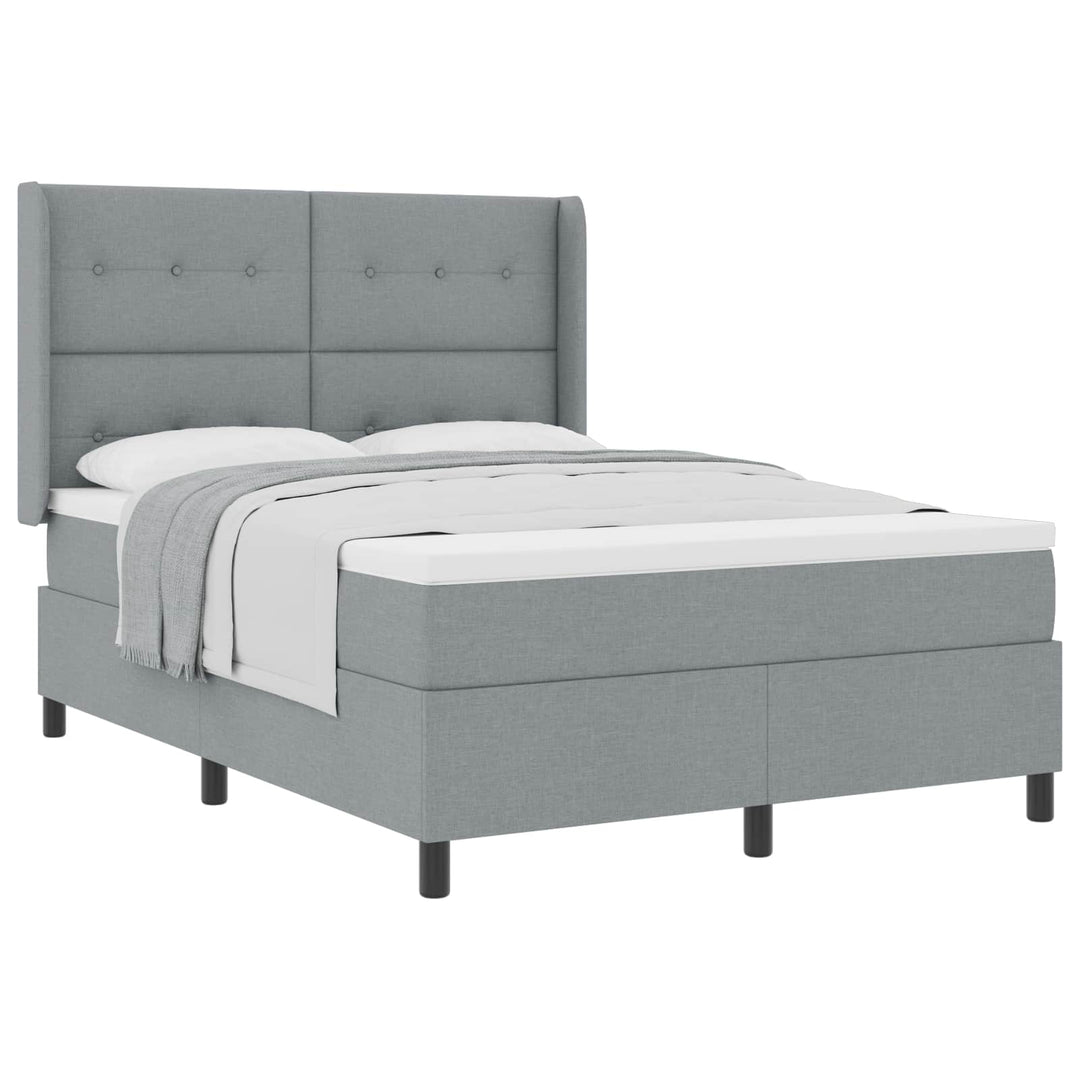 Box spring seng med madras Lysegrå 200 x 160 cm Stof