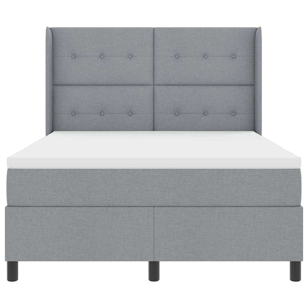 Box spring seng med madras Lysegrå 200 x 160 cm Stof