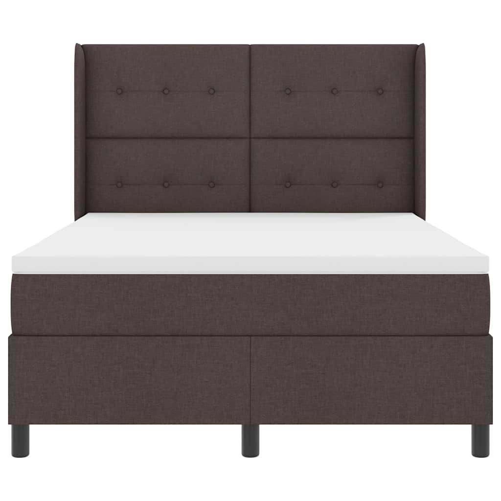 Box spring seng med madras Mørk Brun 200 x 160 cm Stof