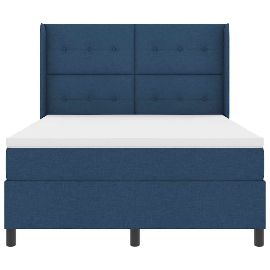 Box spring seng med madras med hovedgærde Blå 200 x 160 cm Stof
