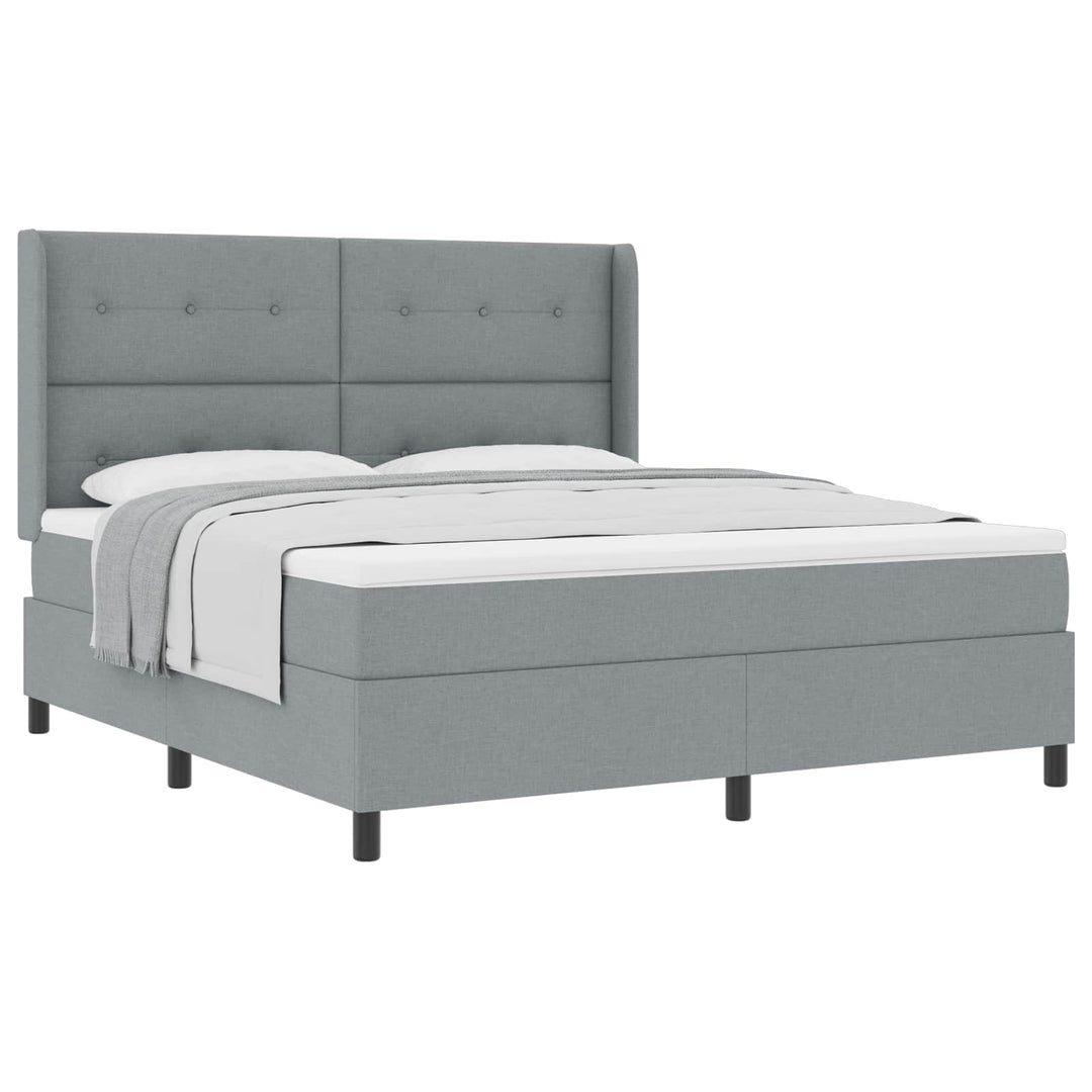 Box spring seng med madras Lysegrå 200 x 180 cm Stof