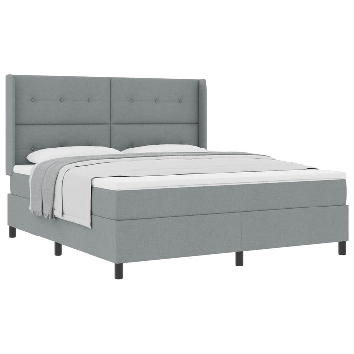Box spring seng med madras Lysegrå 200 x 180 cm Stof