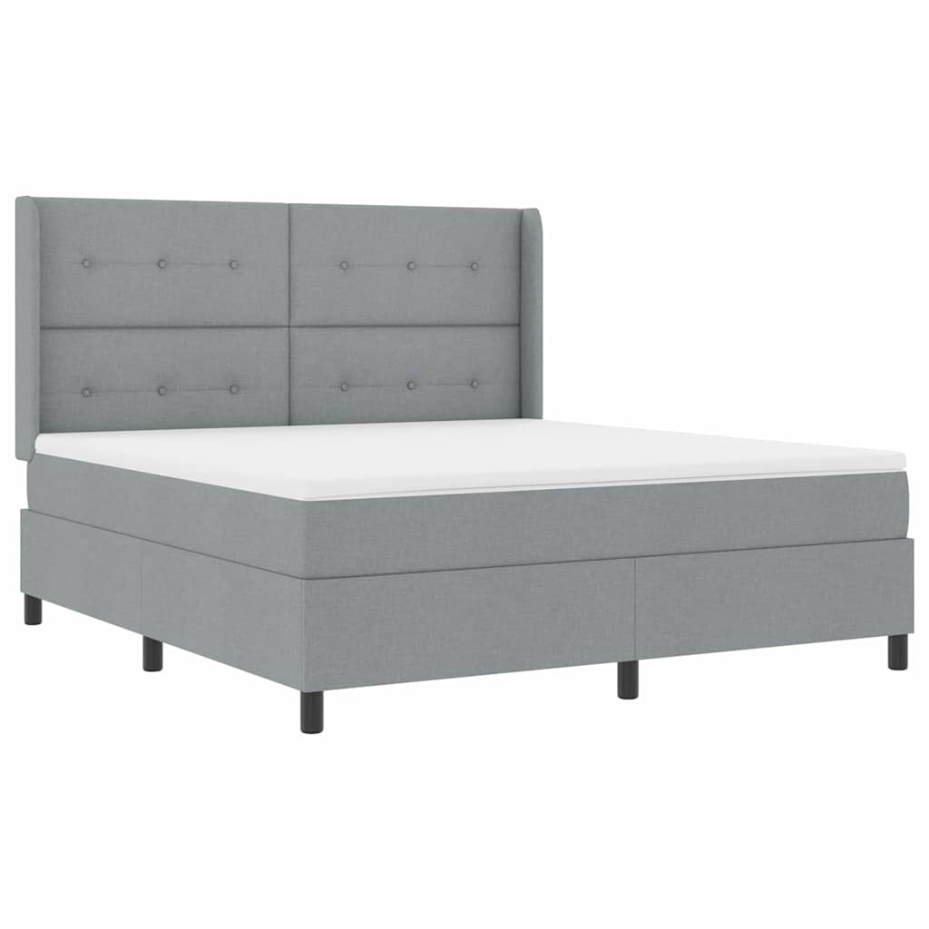 Box spring seng med madras Lysegrå 200 x 180 cm Stof