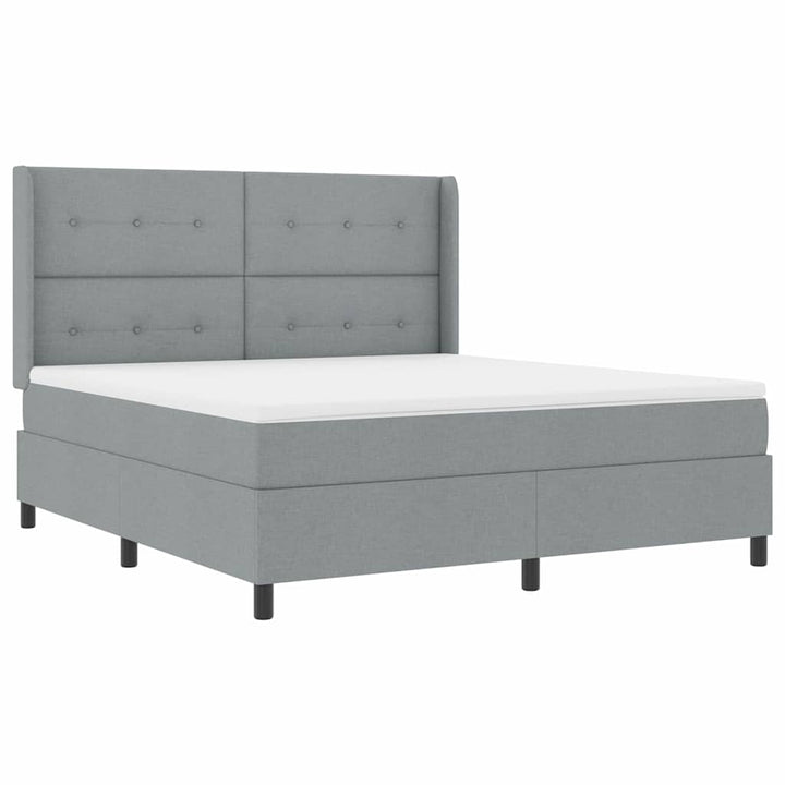 Box spring seng med madras Lysegrå 200 x 180 cm Stof