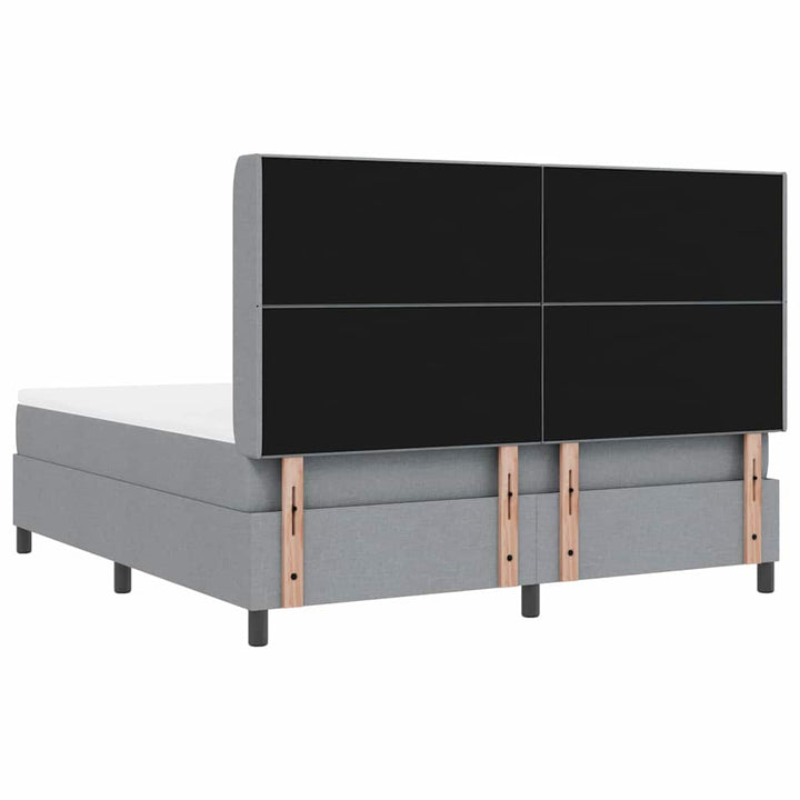 Box spring seng med madras Lysegrå 200 x 180 cm Stof