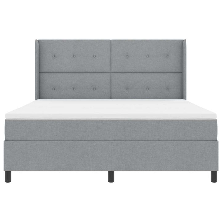 Box spring seng med madras Lysegrå 200 x 180 cm Stof