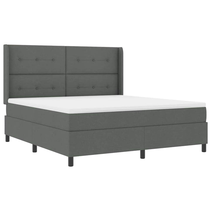 Box spring seng med pude Mørkegrå 200 x 180 cm Stof