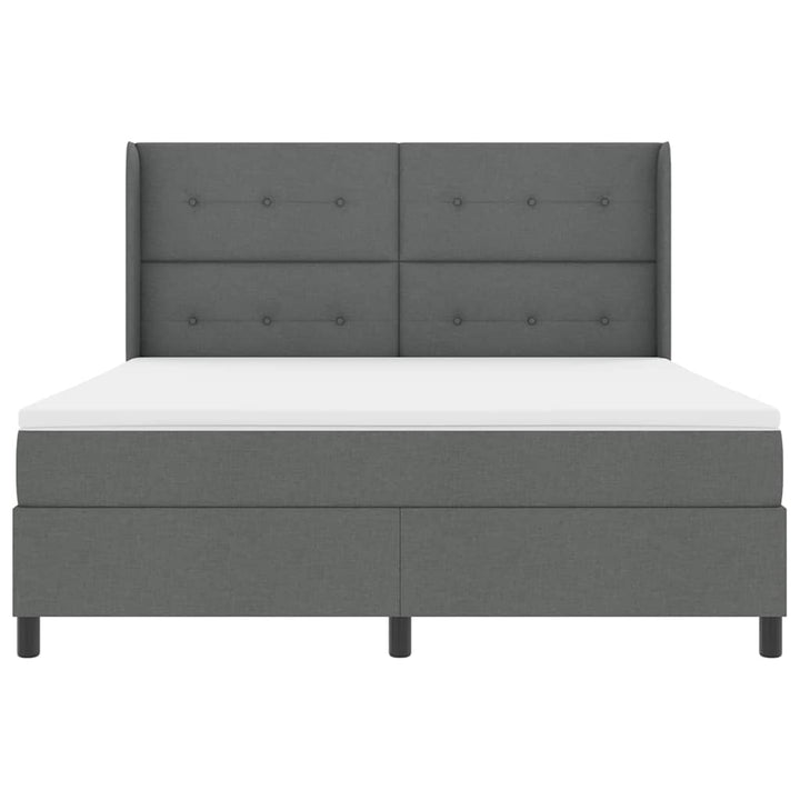 Box spring seng med pude Mørkegrå 200 x 180 cm Stof
