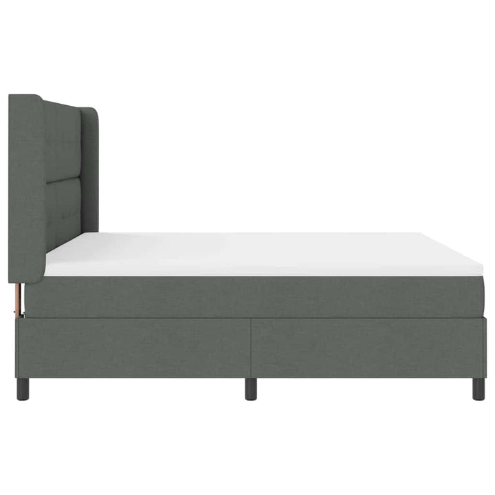 Box spring seng med pude Mørkegrå 200 x 180 cm Stof