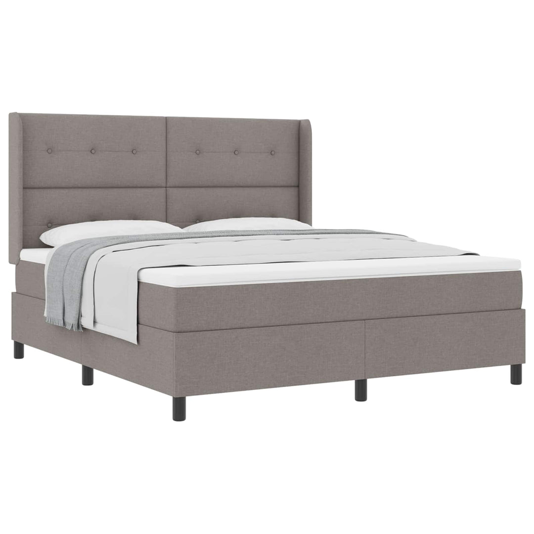 Box spring seng med madras Gråbrun 200 x 180 cm Stof