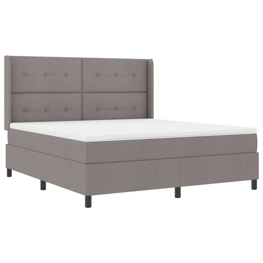 Box spring seng med madras Gråbrun 200 x 180 cm Stof