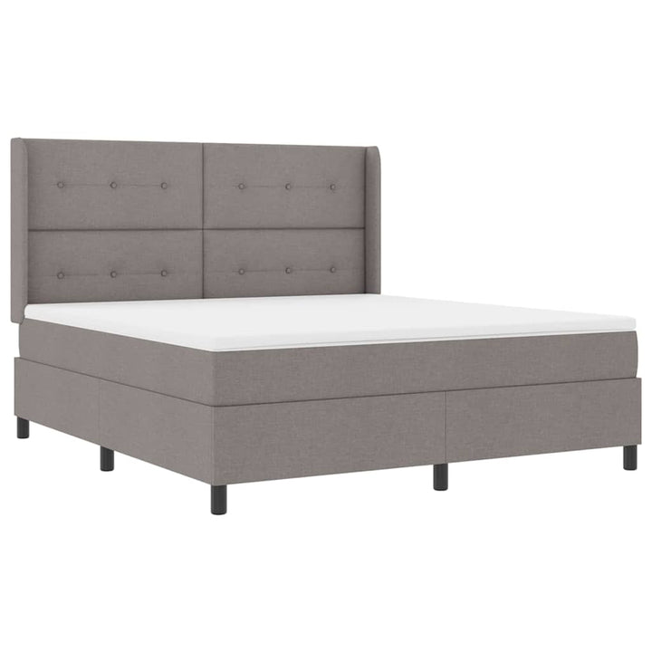 Box spring seng med madras Gråbrun 200 x 180 cm Stof