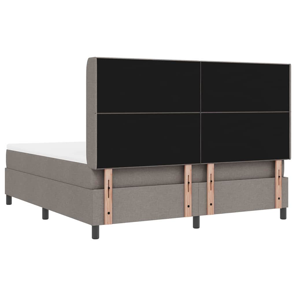 Box spring seng med madras Gråbrun 200 x 180 cm Stof