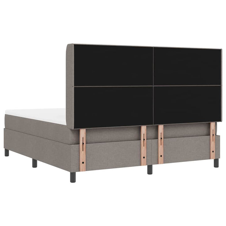 Box spring seng med madras Gråbrun 200 x 180 cm Stof