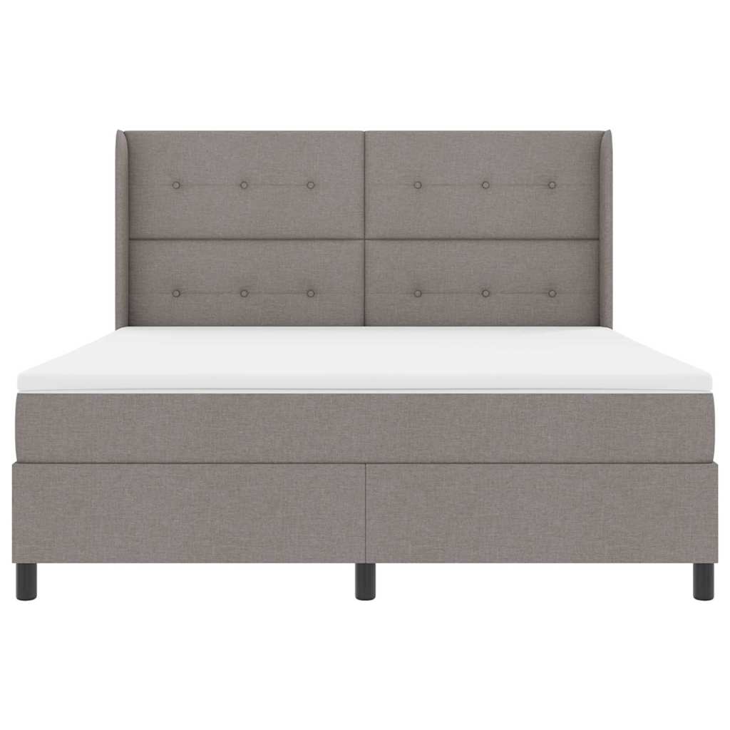 Box spring seng med madras Gråbrun 200 x 180 cm Stof