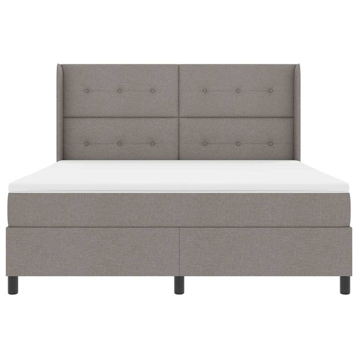 Box spring seng med madras Gråbrun 200 x 180 cm Stof
