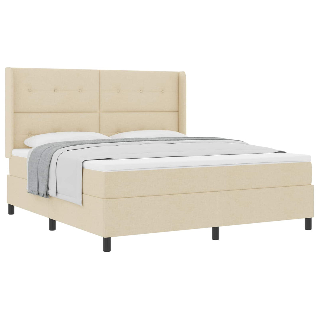 Box spring seng med madras Creme 200 x 180 cm Stof