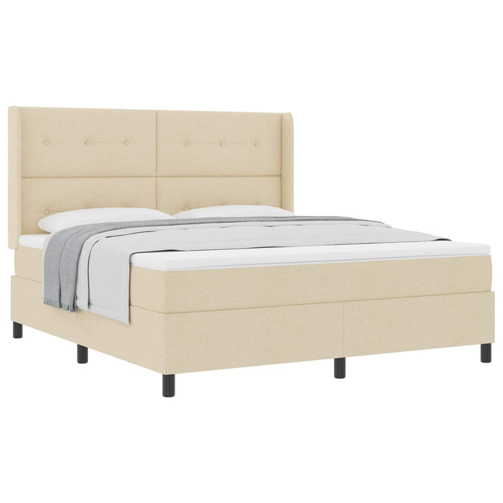 Box spring seng med madras Creme 200 x 180 cm Stof