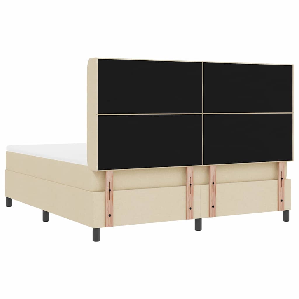 Box spring seng med madras Creme 200 x 180 cm Stof