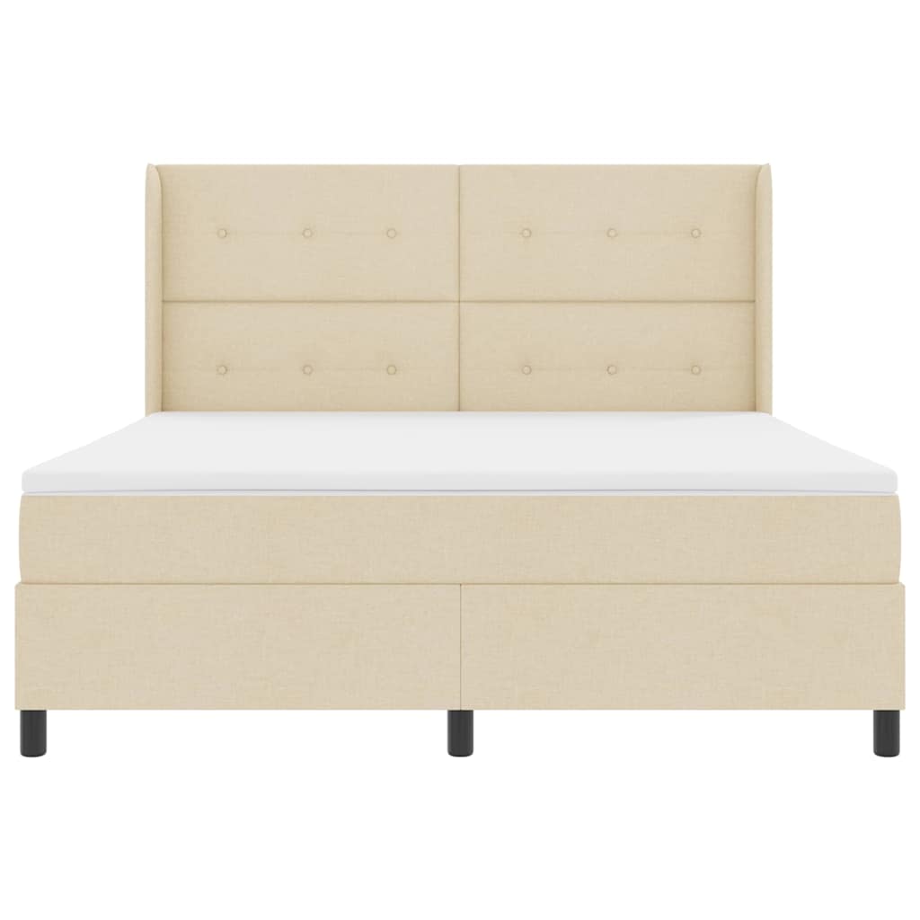 Box spring seng med madras Creme 200 x 180 cm Stof