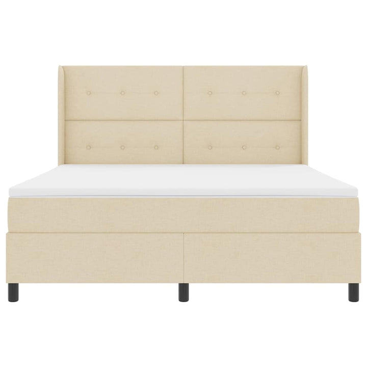 Box spring seng med madras Creme 200 x 180 cm Stof