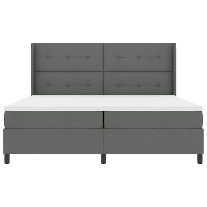 Box spring seng med pude Mørkegrå 200 x 200 cm Stof