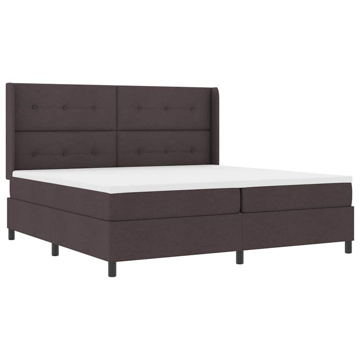 Box spring seng med pude Mørk Brun 200 x 200 cm Stof