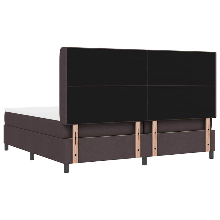 Box spring seng med pude Mørk Brun 200 x 200 cm Stof