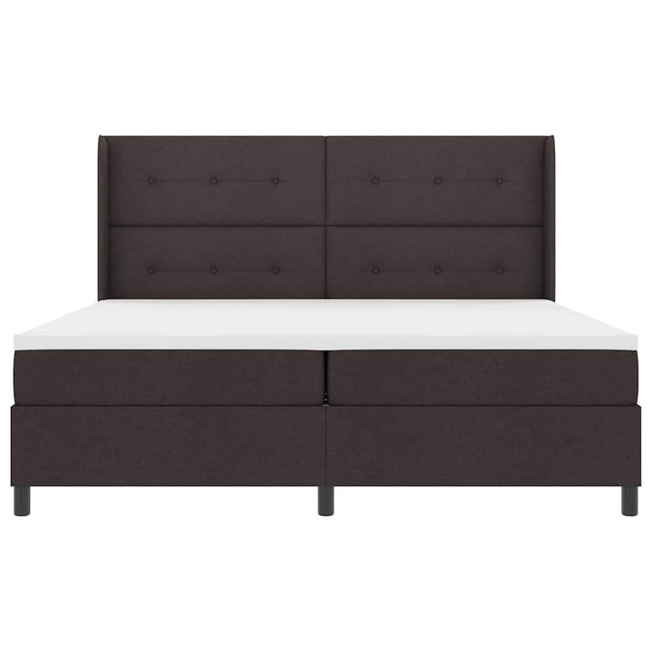 Box spring seng med pude Mørk Brun 200 x 200 cm Stof
