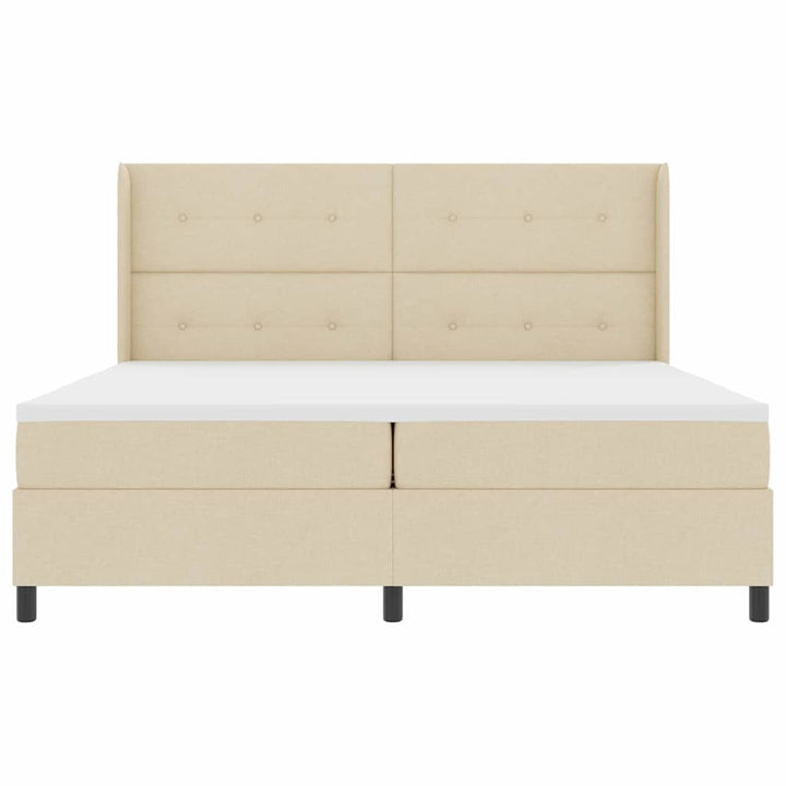 Box spring seng med madras Creme 200 x 200 cm Stof