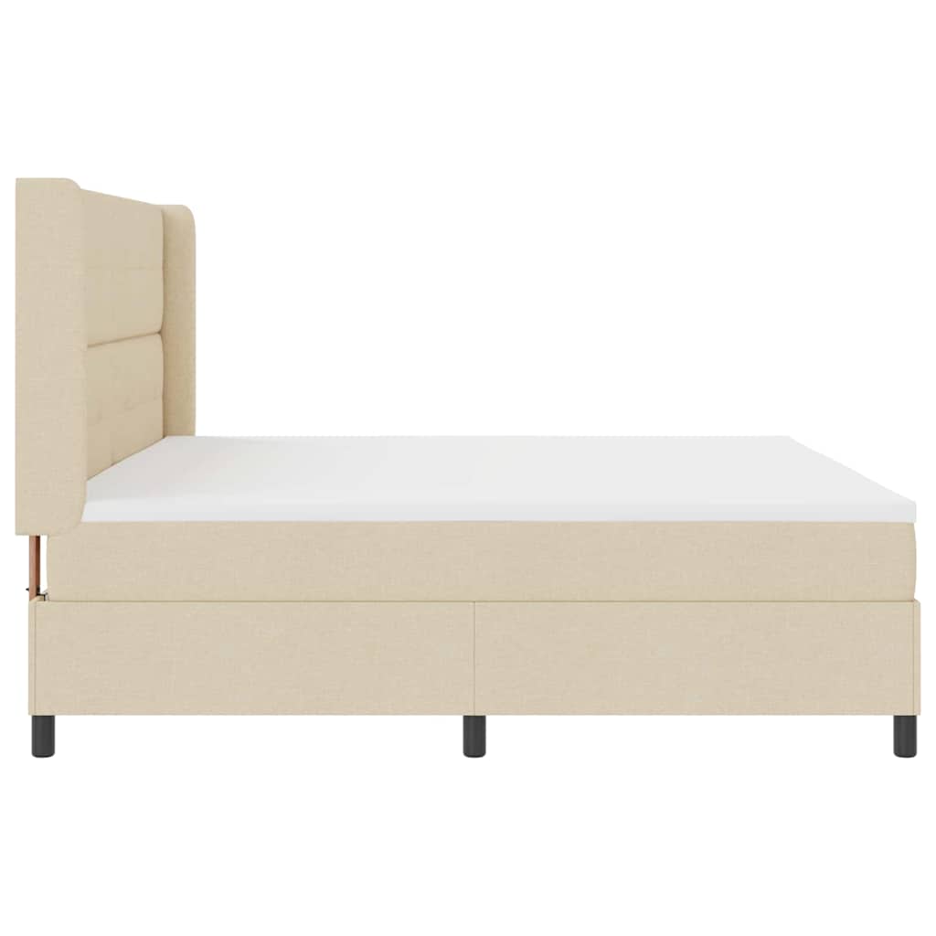 Box spring seng med madras Creme 200 x 200 cm Stof