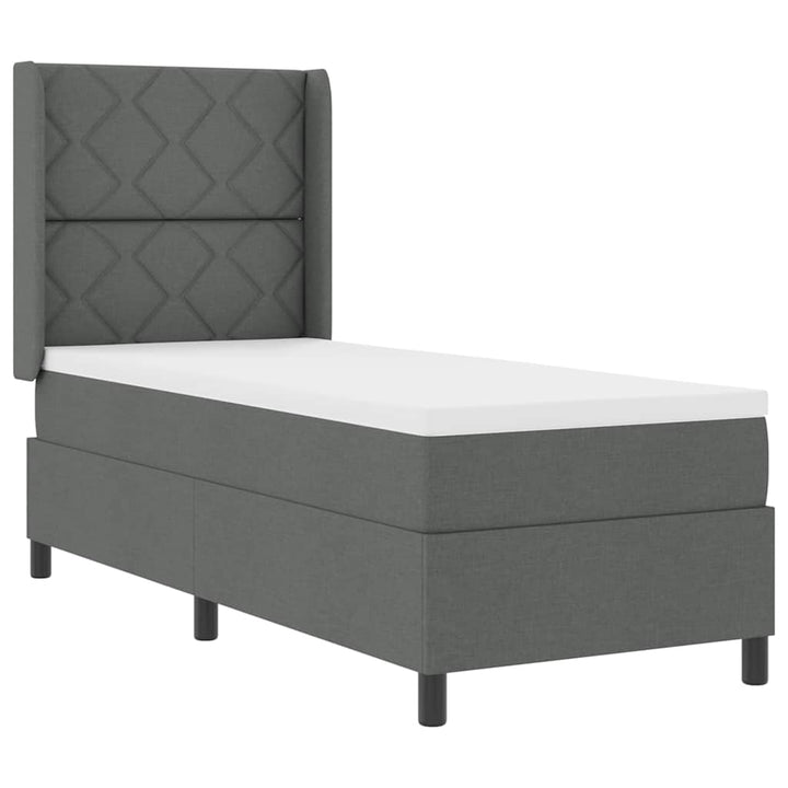 Box spring seng med pude Mørkegrå 200 x 80 cm Stof