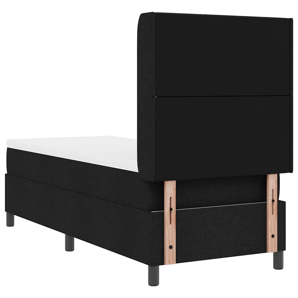 Box spring seng med pude med hovedgærde Sort 200 x 80 cm Stof