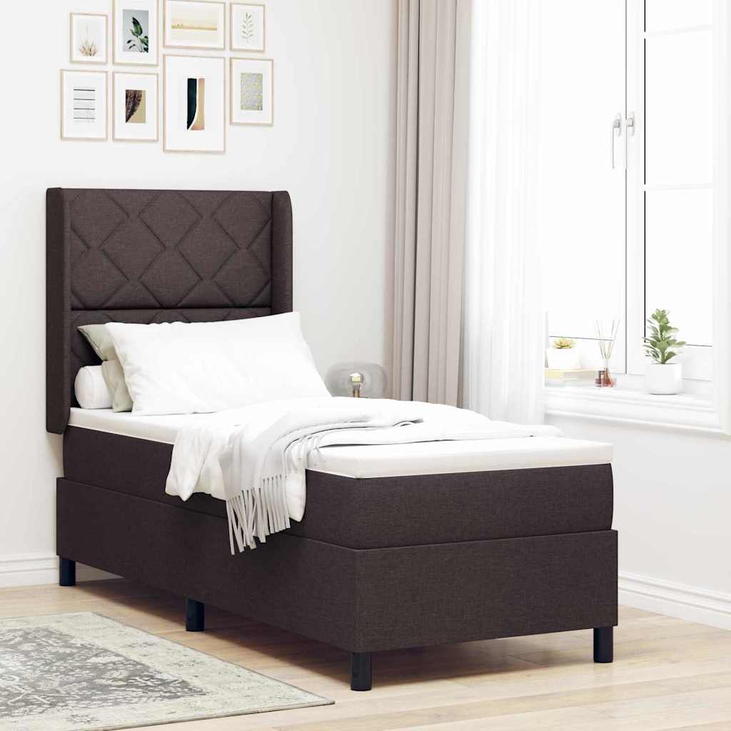 Box spring seng med pude Mørk Brun 200 x 80 cm Stof