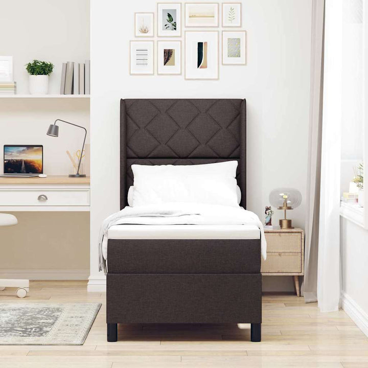 Box spring seng med pude Mørk Brun 200 x 80 cm Stof