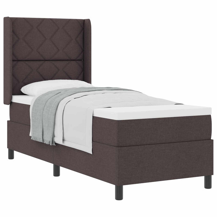 Box spring seng med pude Mørk Brun 200 x 80 cm Stof
