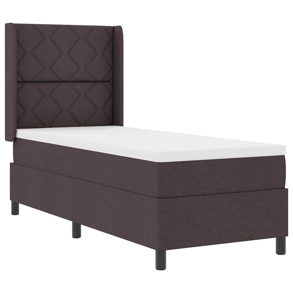 Box spring seng med pude Mørk Brun 200 x 80 cm Stof