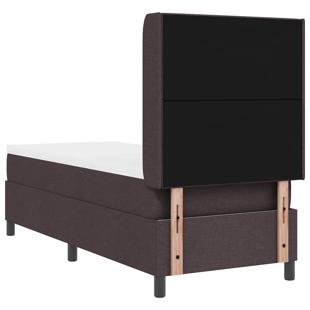 Box spring seng med pude Mørk Brun 200 x 80 cm Stof